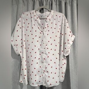Sweet Rain Women’s Casual Style Blouse with Lady Bug Print 🐞